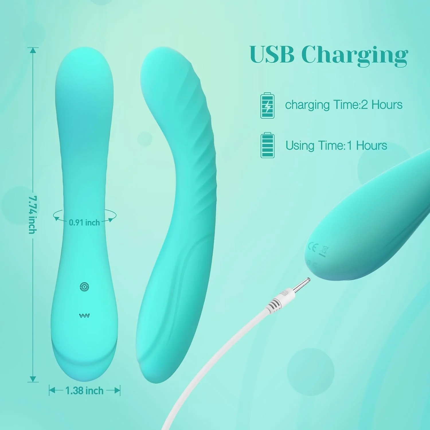 G Vibe G Spot Dildo Vibrator Teal (Europe) - Image 9